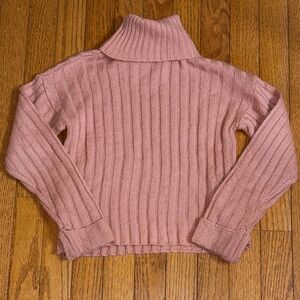 Forever 21 Dusty Rose Ribbed Turtleneck Sweater